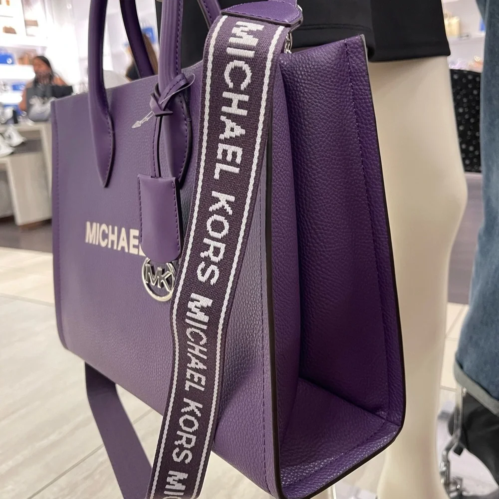 MICHAEL KORS Mirella Medium Pebbled Leather Tote Bag
Dark Purple 
NWT - Picture 2 of 16